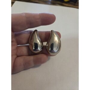 Silver Tear Drop Clip On Earrings